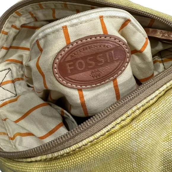 Fossil Yellow Canvas Messenger Bag - Picture 9 of 12